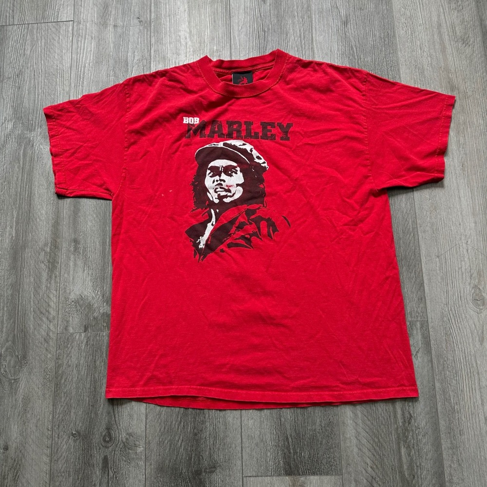 Vintage Y2K Bob Marley Zion Red Graphic T-Shirt Men's XL